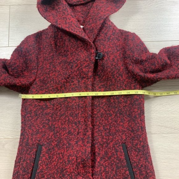 SOIA & KYO Red Hooded Wool Jacket - Picture 11 of 13